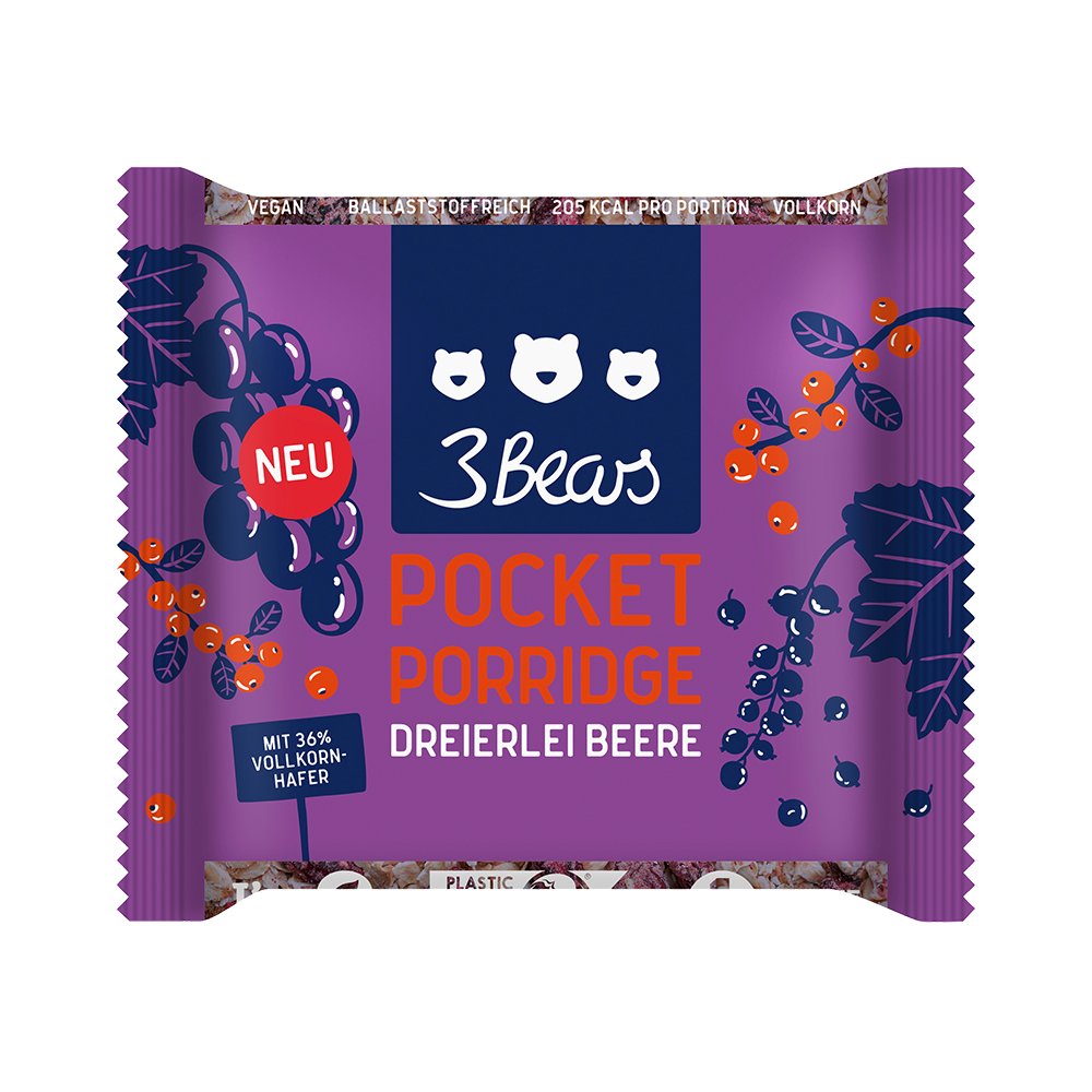 Bild: 3Bears Pocket Porridge Dreierlei Beere 