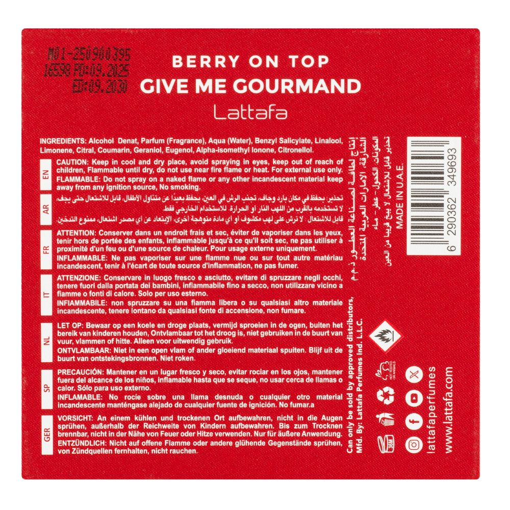 Bild: Lattafa Berry On Top Give Me Gourmand Eau de Parfum 