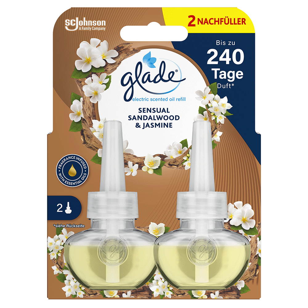 Bild: Glade Duftstecker Electric Scented Oil Sensual Sandalwood & Jasmine Nachfüllung 