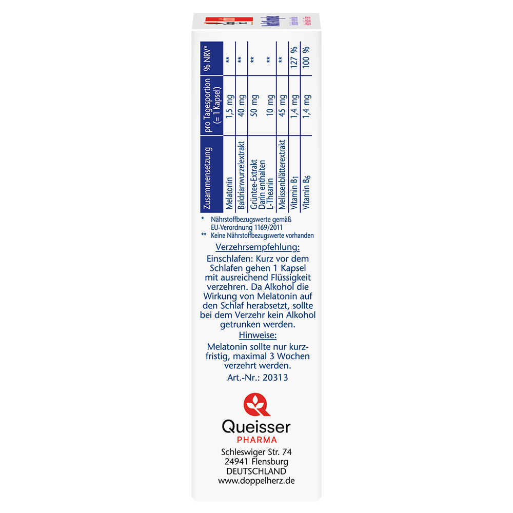 Bild: DOPPELHERZ Nacht-Komplex Einschlafen + Innere Ruhe + Melatonin + Baldrian + L-Theanin 