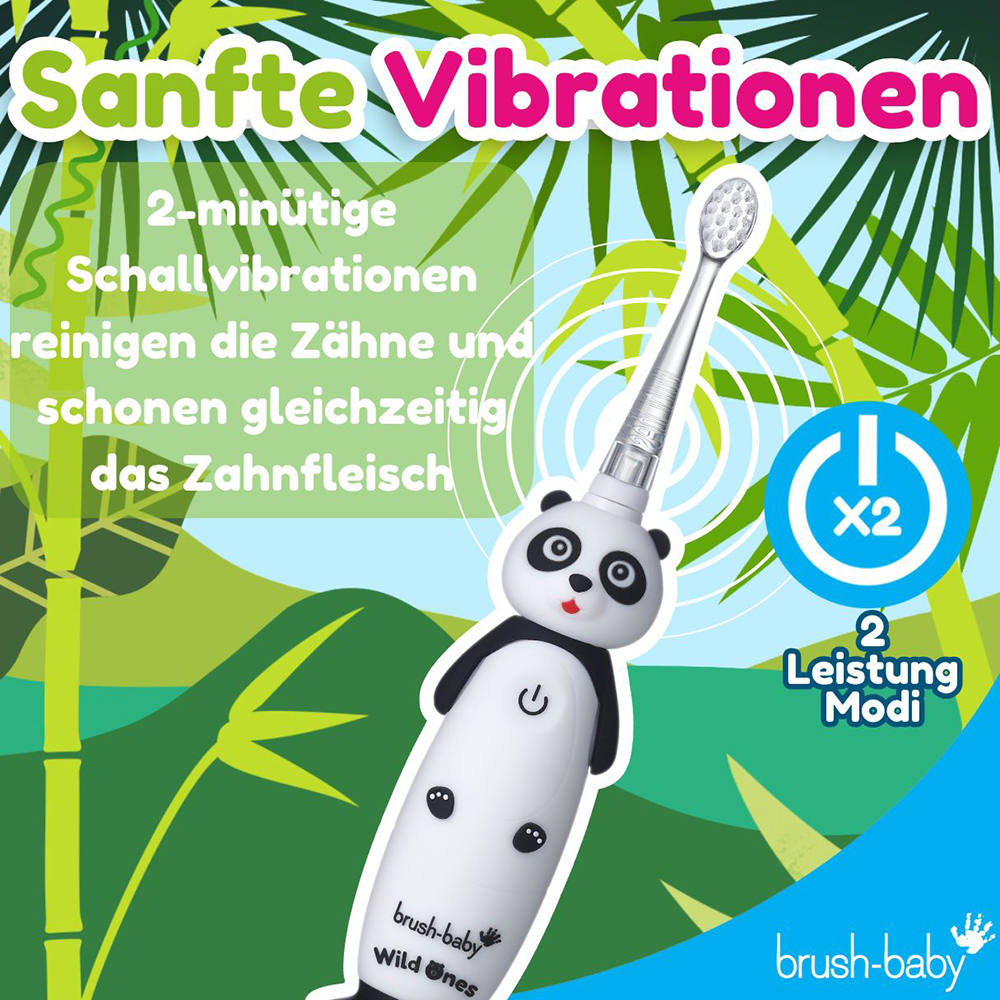 Bild: brush-baby Wild Ones Wiederaufladbare Elektrische Zahnbürste Pan-Pan Panda 