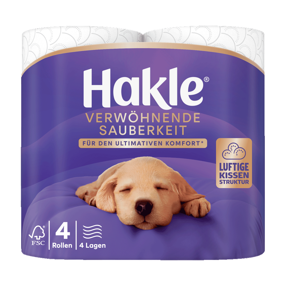 Bild: Hakle Toilettenpapier Verwöhnende Sauberkeit 4-lagig 