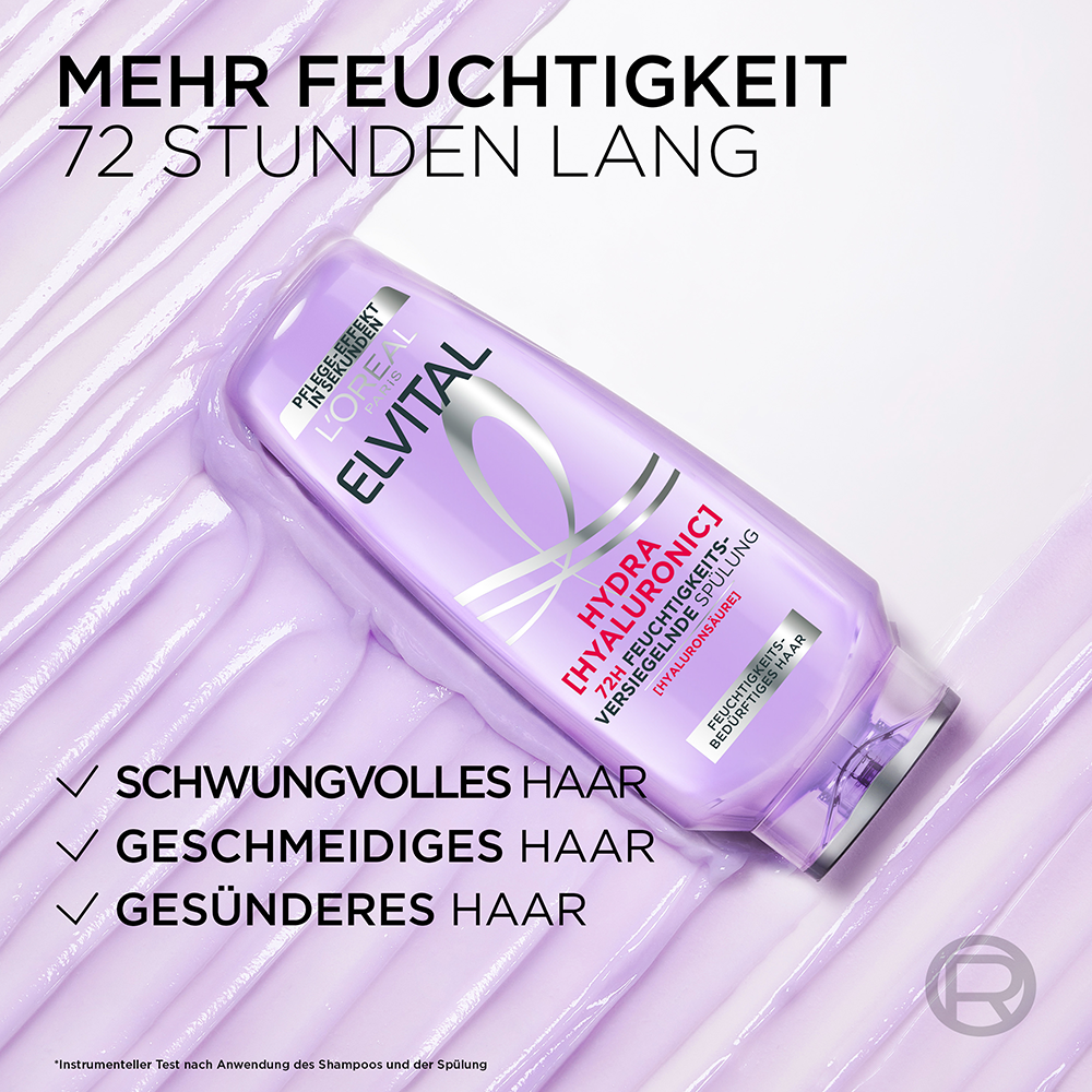 Bild: L'ORÉAL PARIS ELVITAL Hydra [Hyaluronic] 72H Feuchtigkeits-Versiegelnde Spülung 