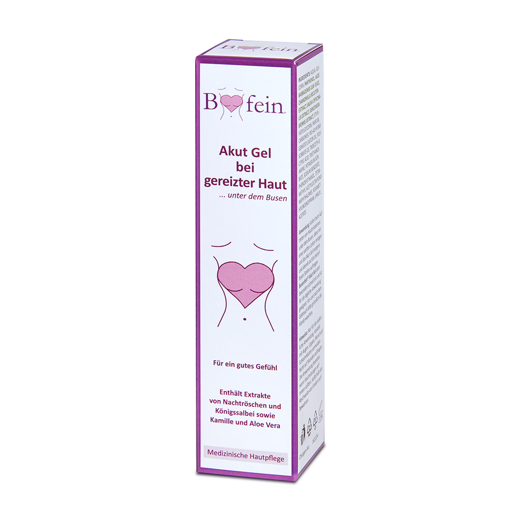 Bild: Busenfein Akut Gel bei gereizter Haut unter dem Busen 