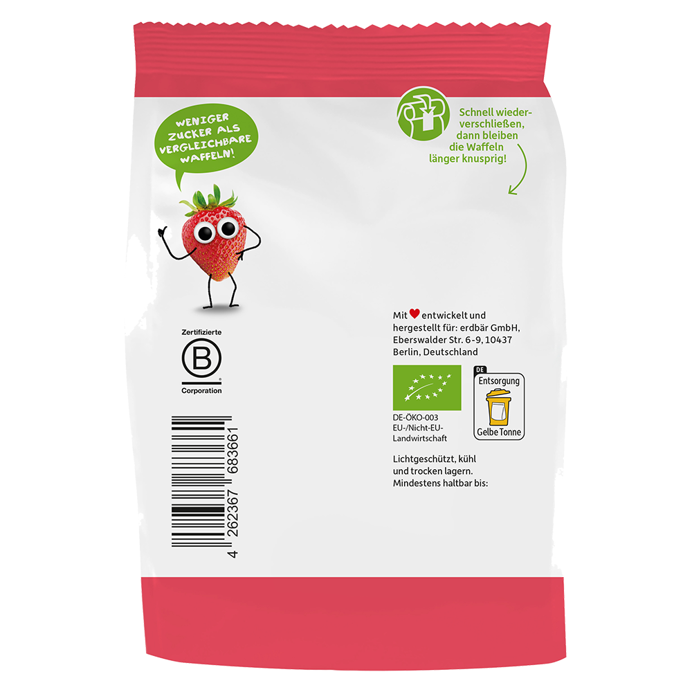 Bild: Freche Freunde Waffel Herzchen Apfel und Erdbeere 