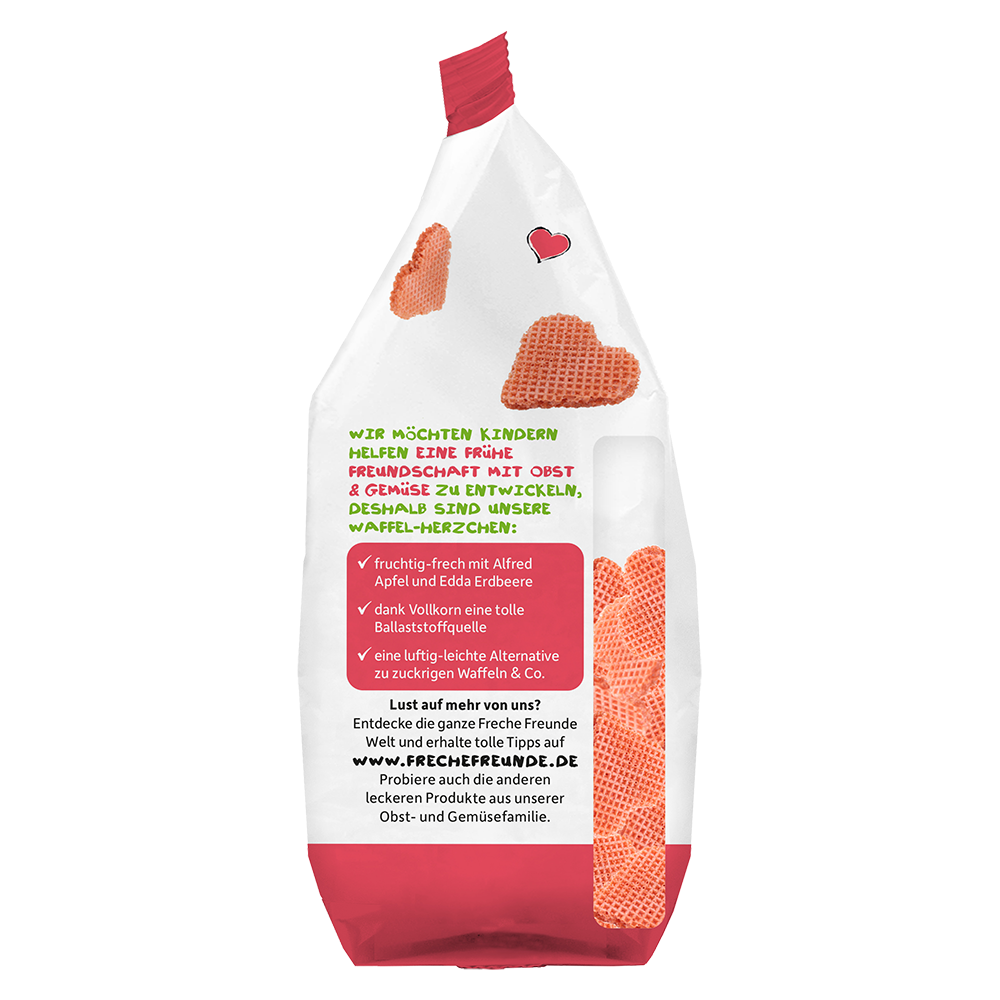 Bild: Freche Freunde Waffel Herzchen Apfel und Erdbeere 