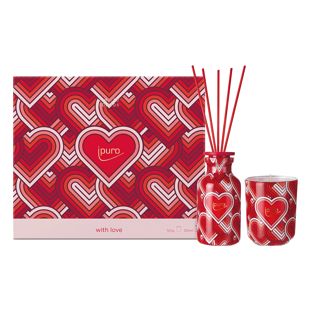 Bild: ipuro Set Raumduft und Duftkerze With Love 
