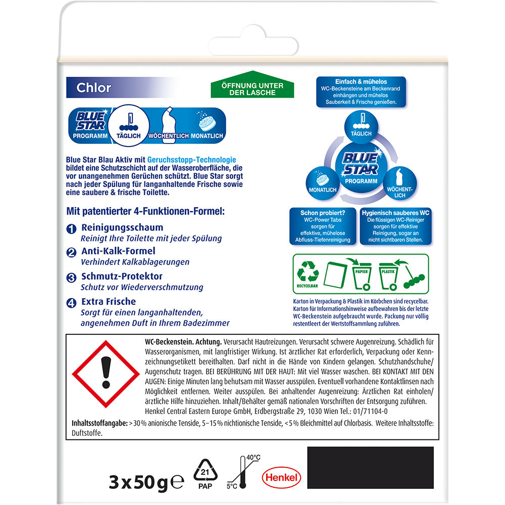 Bild: Blue Star Blau Aktiv WC-Steine Chlor 