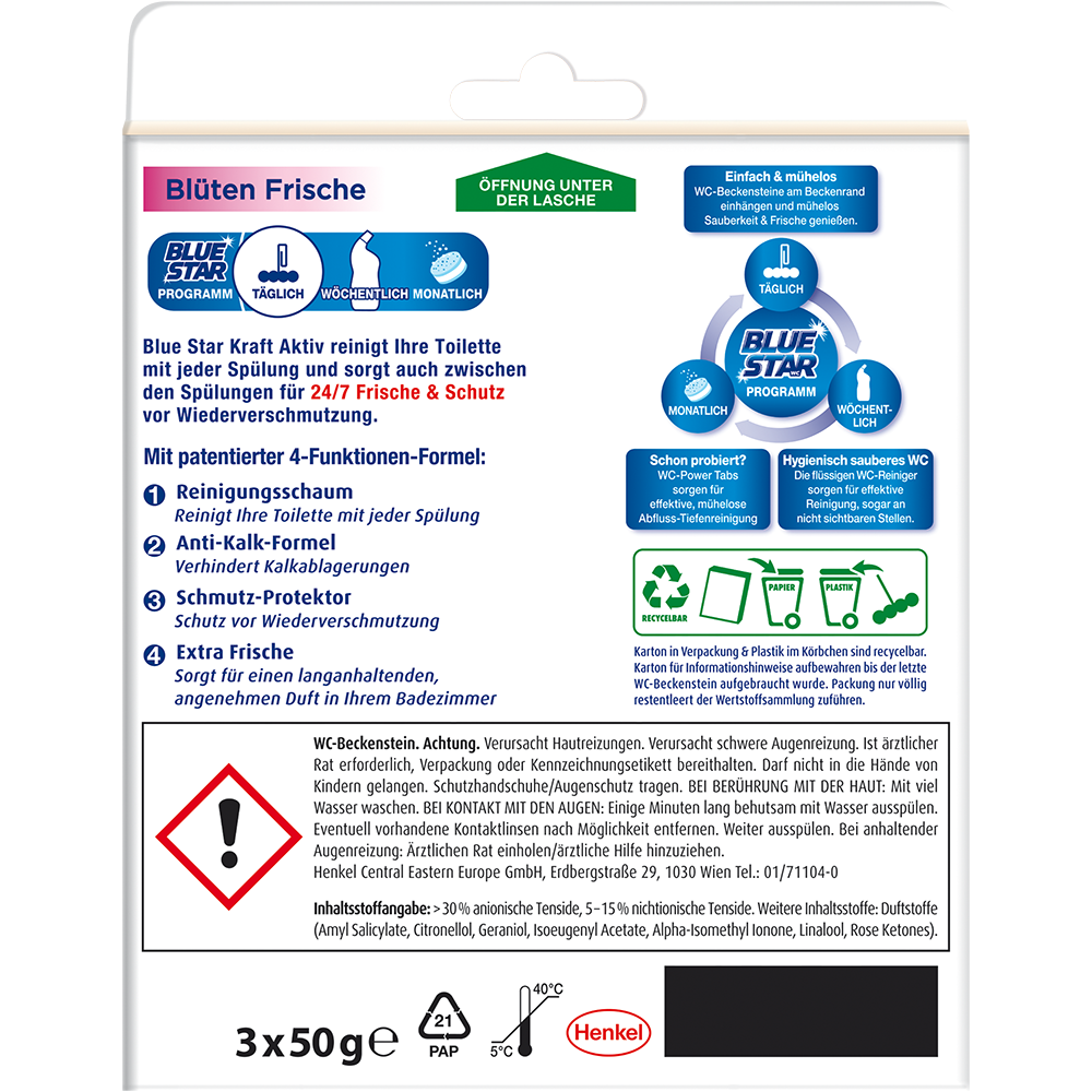 Bild: Blue Star Kraft Aktiv WC-Steine Blüten Frische 