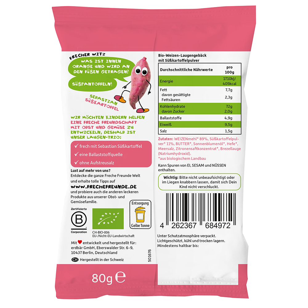 Bild: Freche Freunde Himmlisches Laugen-Trio Süßkartoffel 