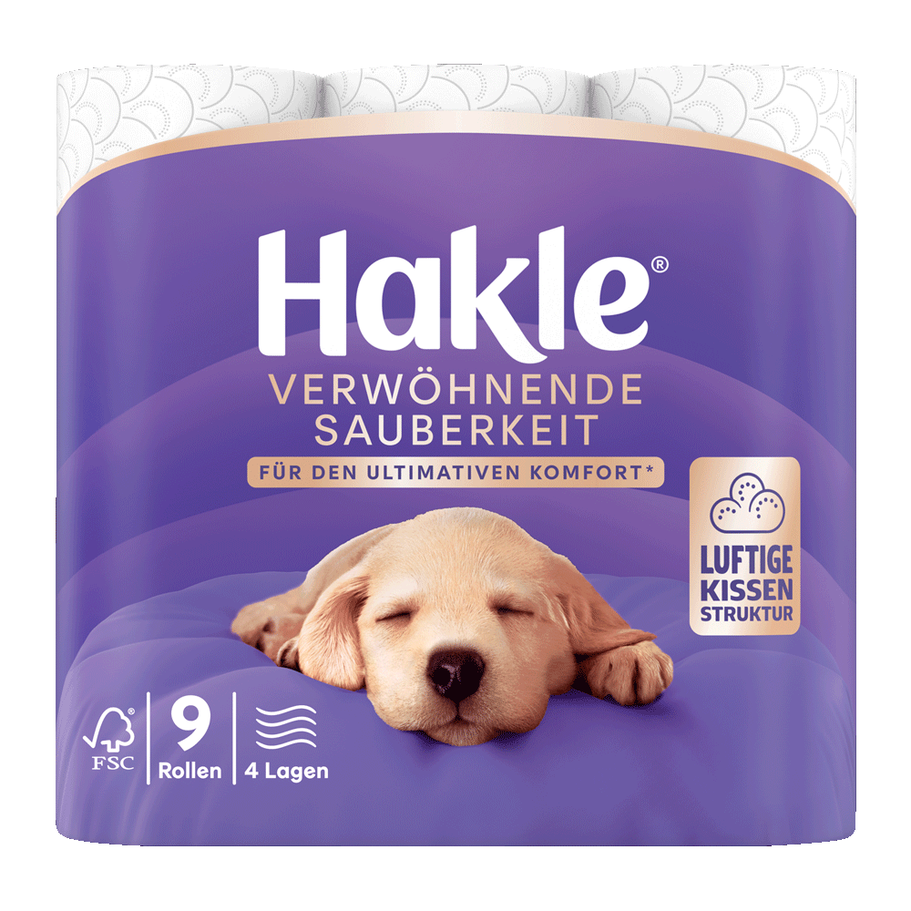 Bild: Hakle Toilettenpapier Verwöhnende Sauberkeit 4-lagig 