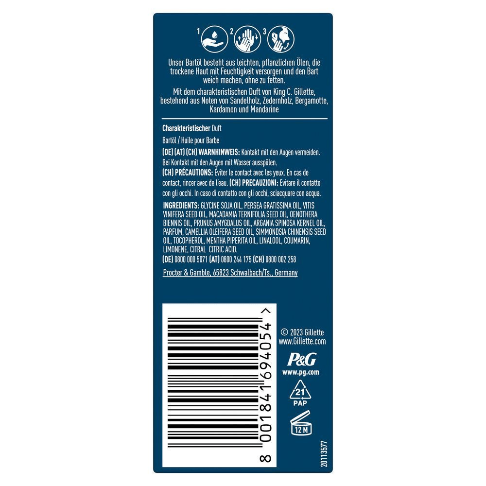 Bild: Gillette King C. Bartöl für Männer 