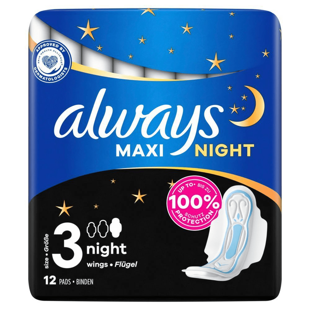 Bild: always Maxi Night Binden Mit Flügeln (G3)