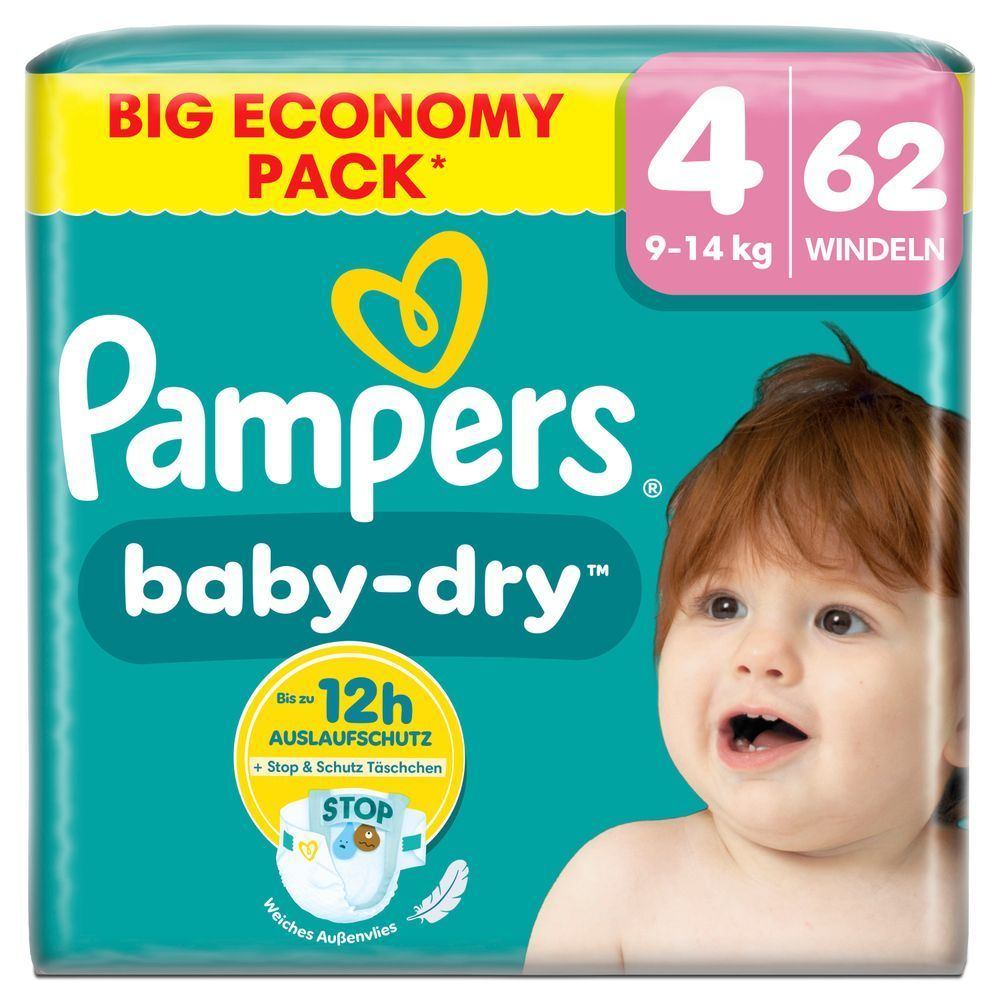 Bild: Pampers Baby-Dry Größe 4, 9kg-14kg, Big Pack 