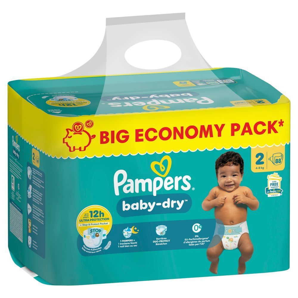 Bild: Pampers Baby-Dry Größe 2, 4kg-8kg, Big Pack 