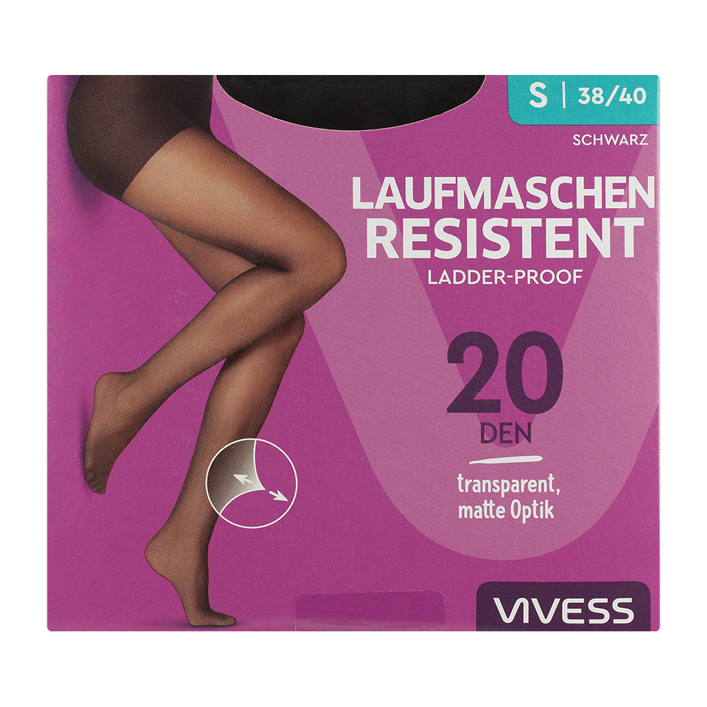 Bild: Vivess Strumpfhose Laufmaschen Resistent S Schwarz