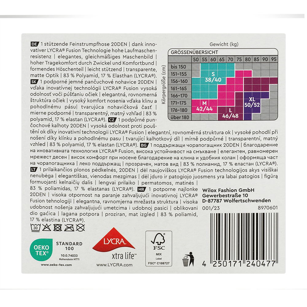 Bild: Vivess Strumpfhose Laufmaschen Resistent L Schwarz