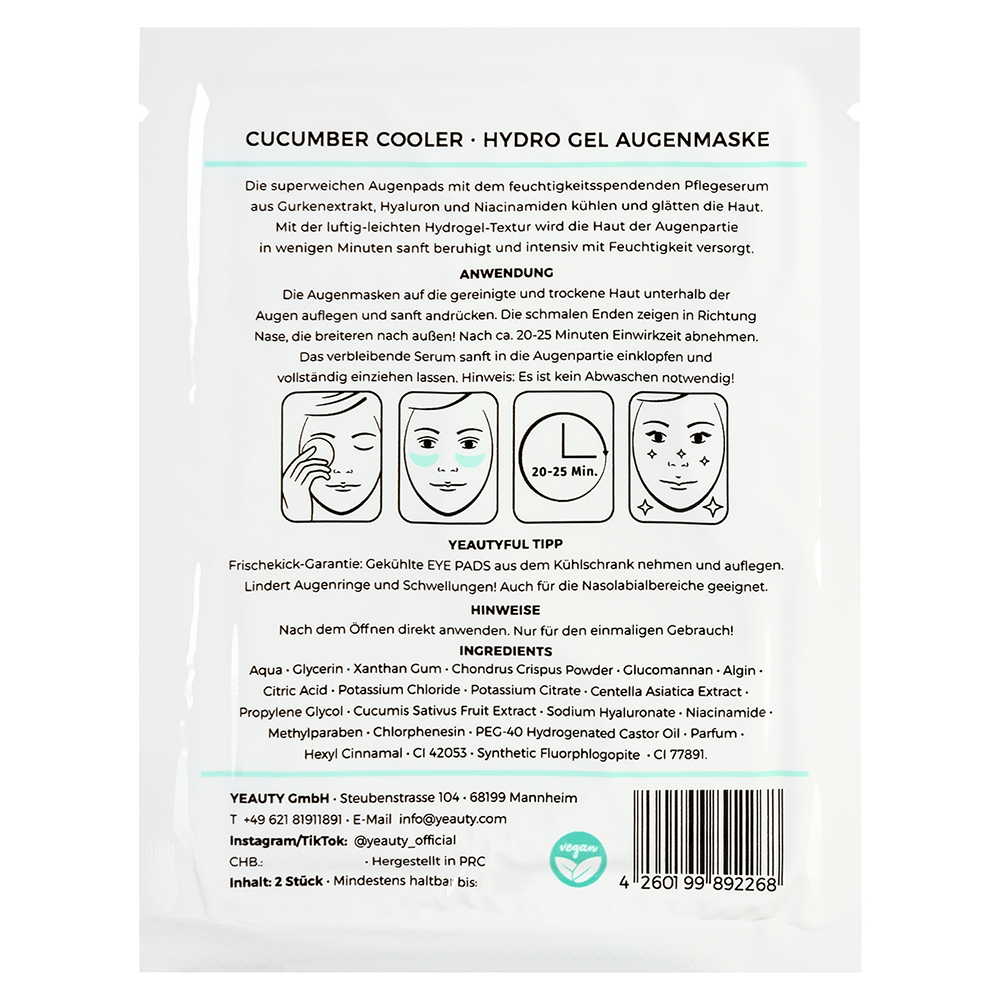 Bild: YEAUTY Augenpads Cucumber Cooler