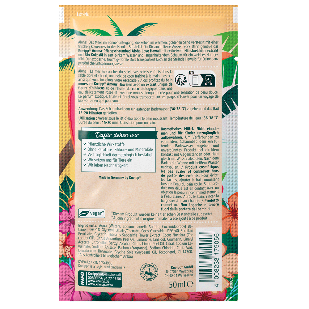 Bild: Kneipp Aroma-Pflegeschaumbad Aloha Love Hawaii 