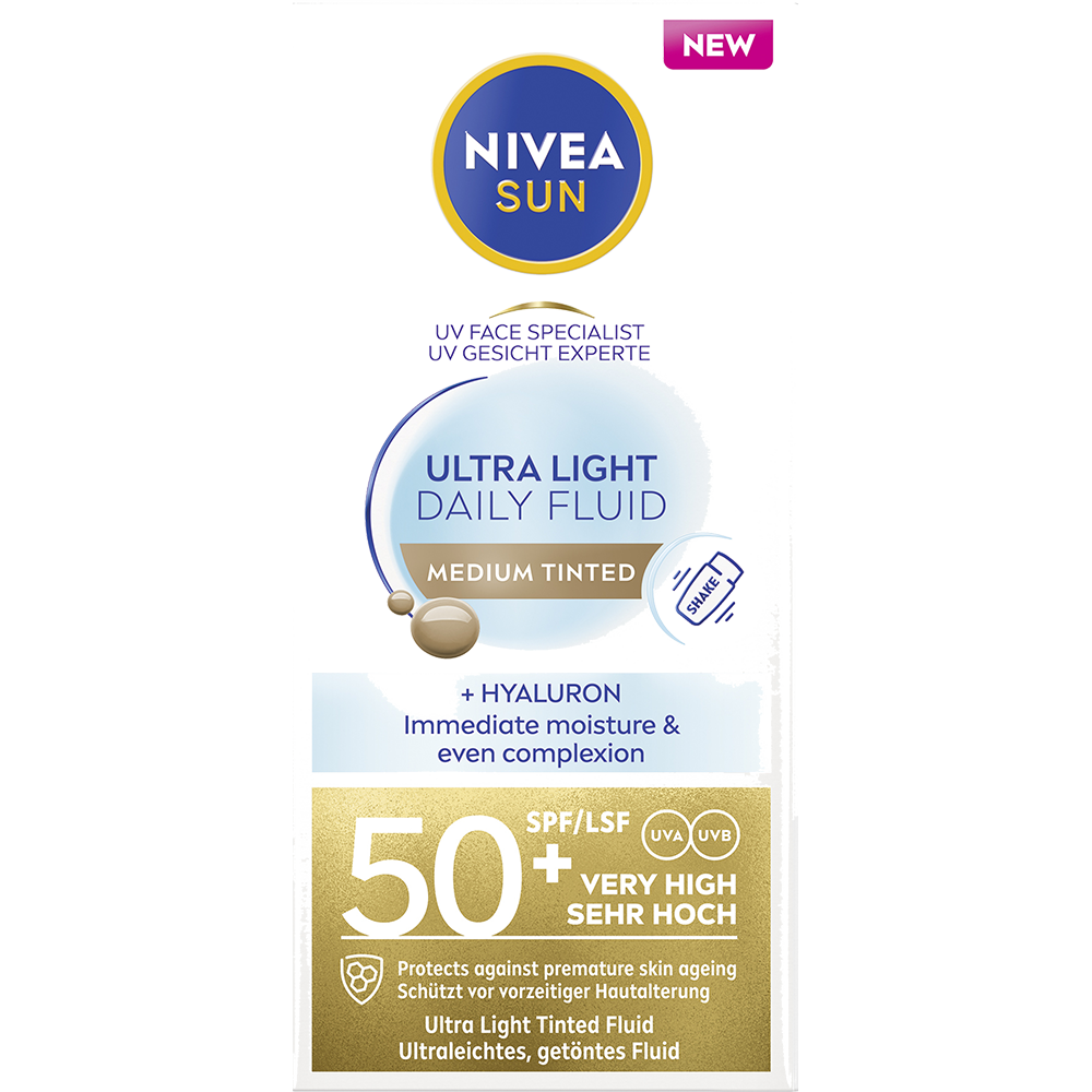 Bild: NIVEA Sun Ultra Light Daily medium getöntes Fluid LSF 50+ 