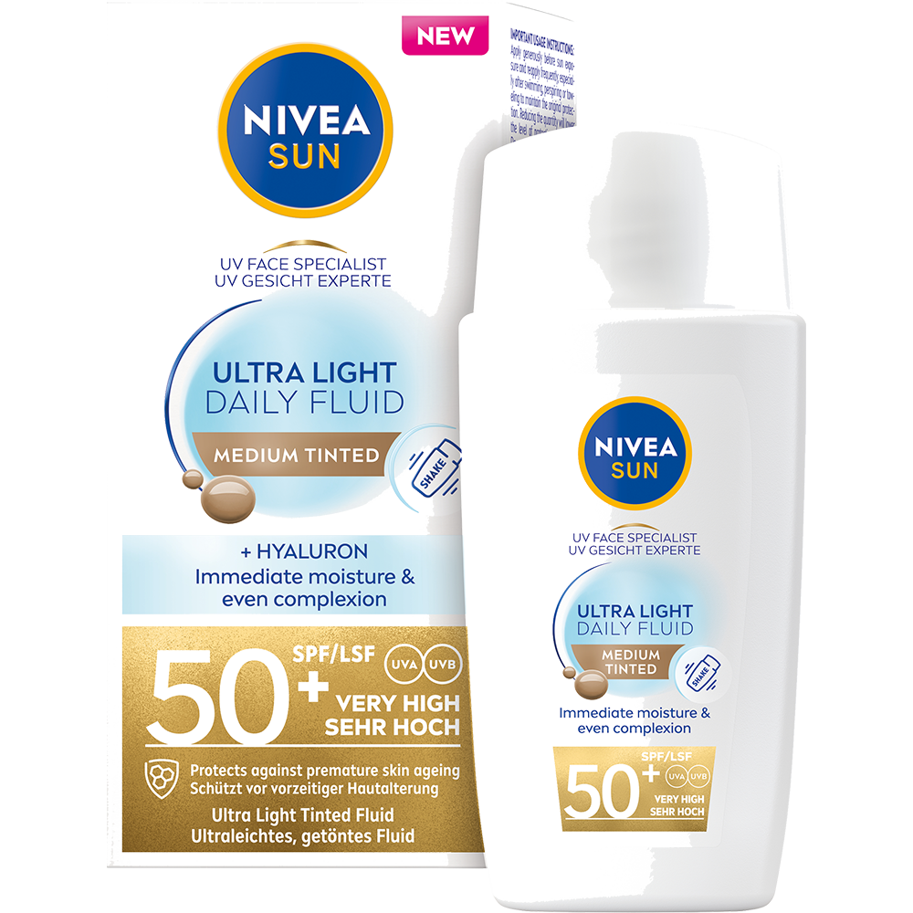 Bild: NIVEA Sun Ultra Light Daily medium getöntes Fluid LSF 50+ 