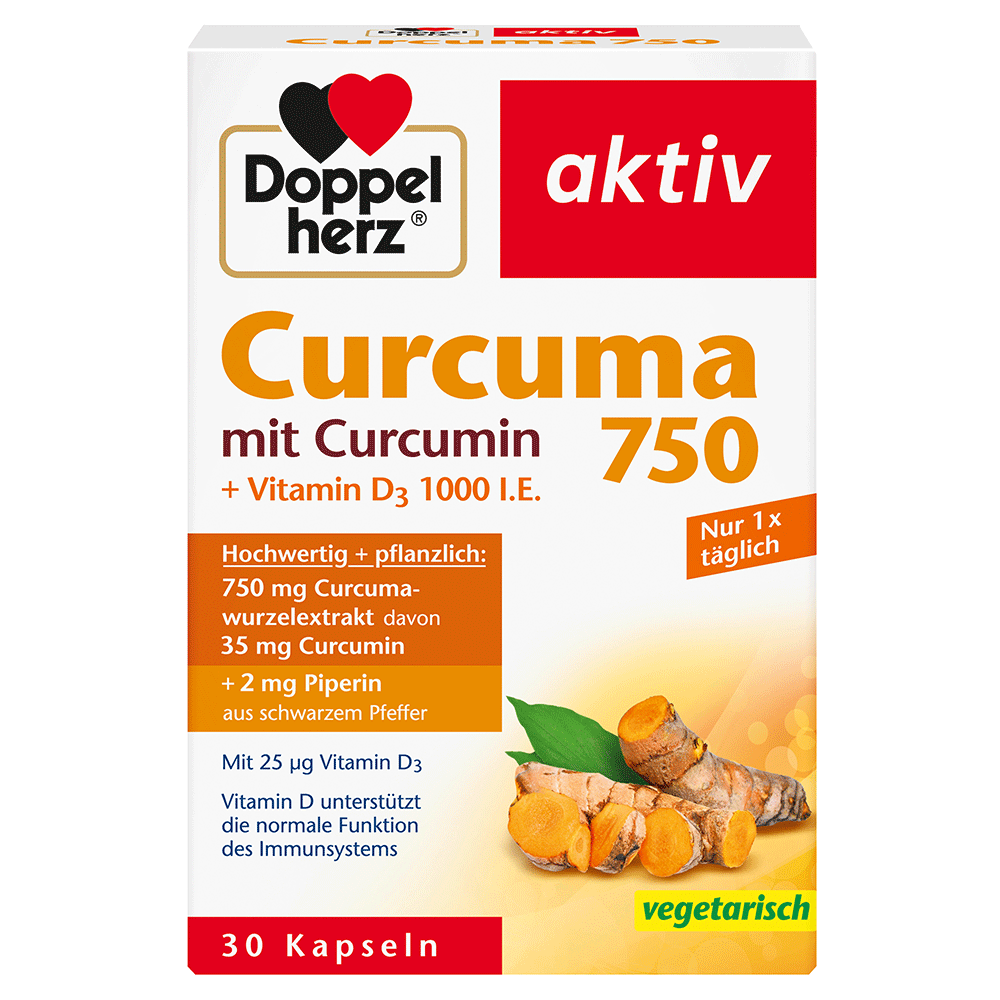 Bild: DOPPELHERZ Kapseln Curcuma + Vitamin D3