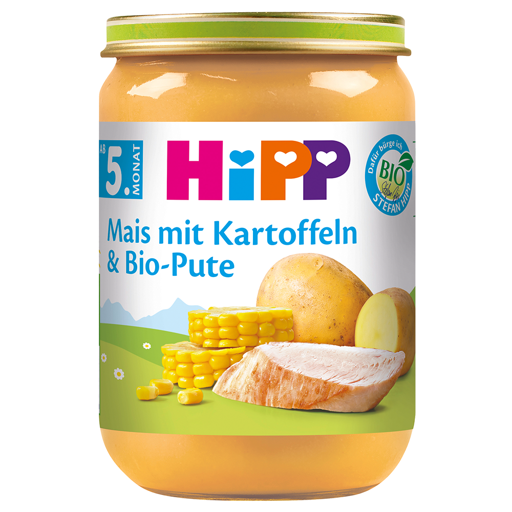 Bild: HiPP Mais mit Kartoffeln & Bio Pute 