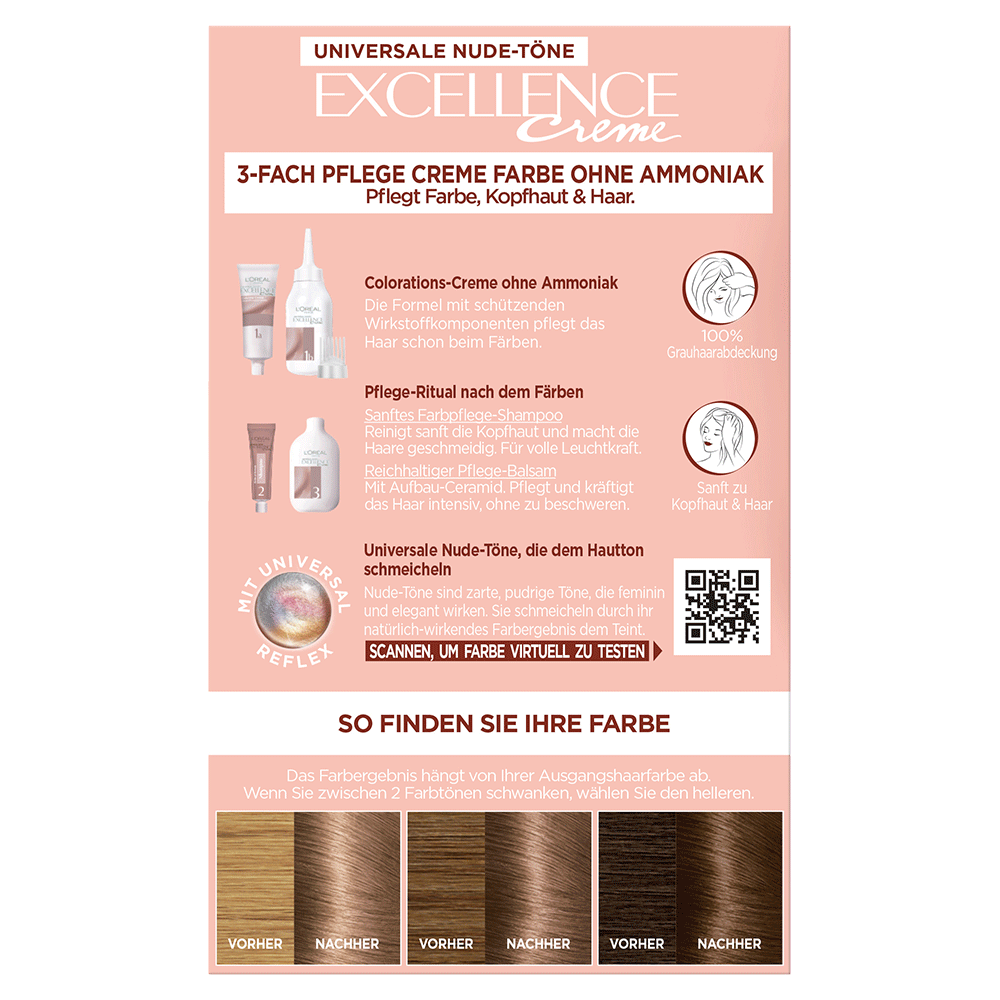 Bild: L'ORÉAL PARIS Excellence Haarcoloration Universale Nude-Töne dunkelblond