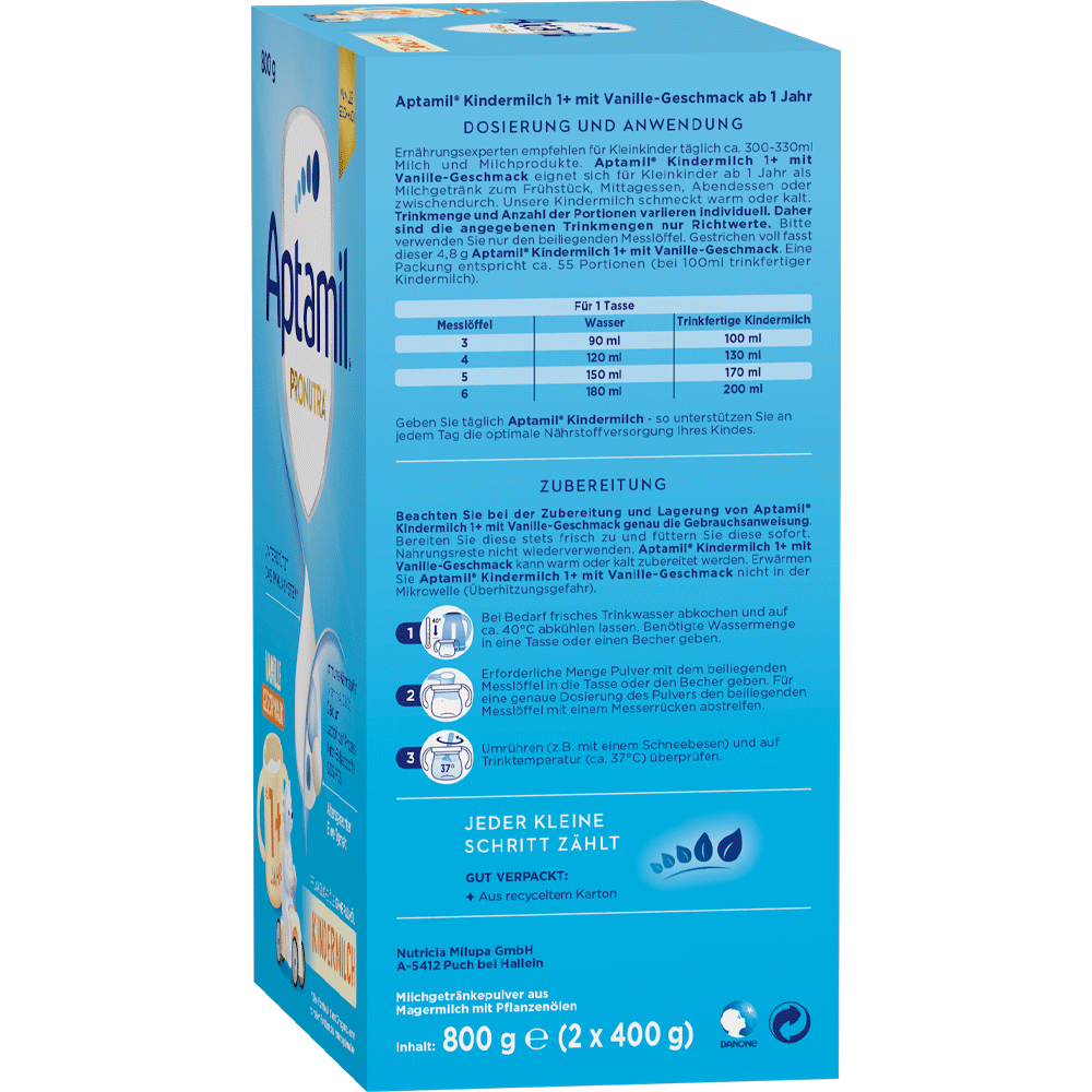 Bild: Aptamil Kindermilch 1+ mit Vanillegeschmack