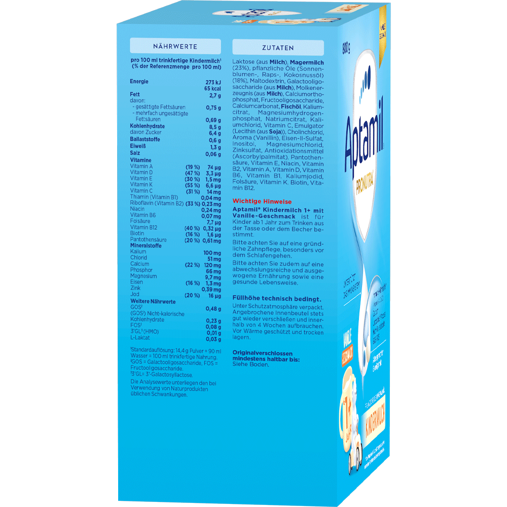 Bild: Aptamil Kindermilch 1+ mit Vanillegeschmack