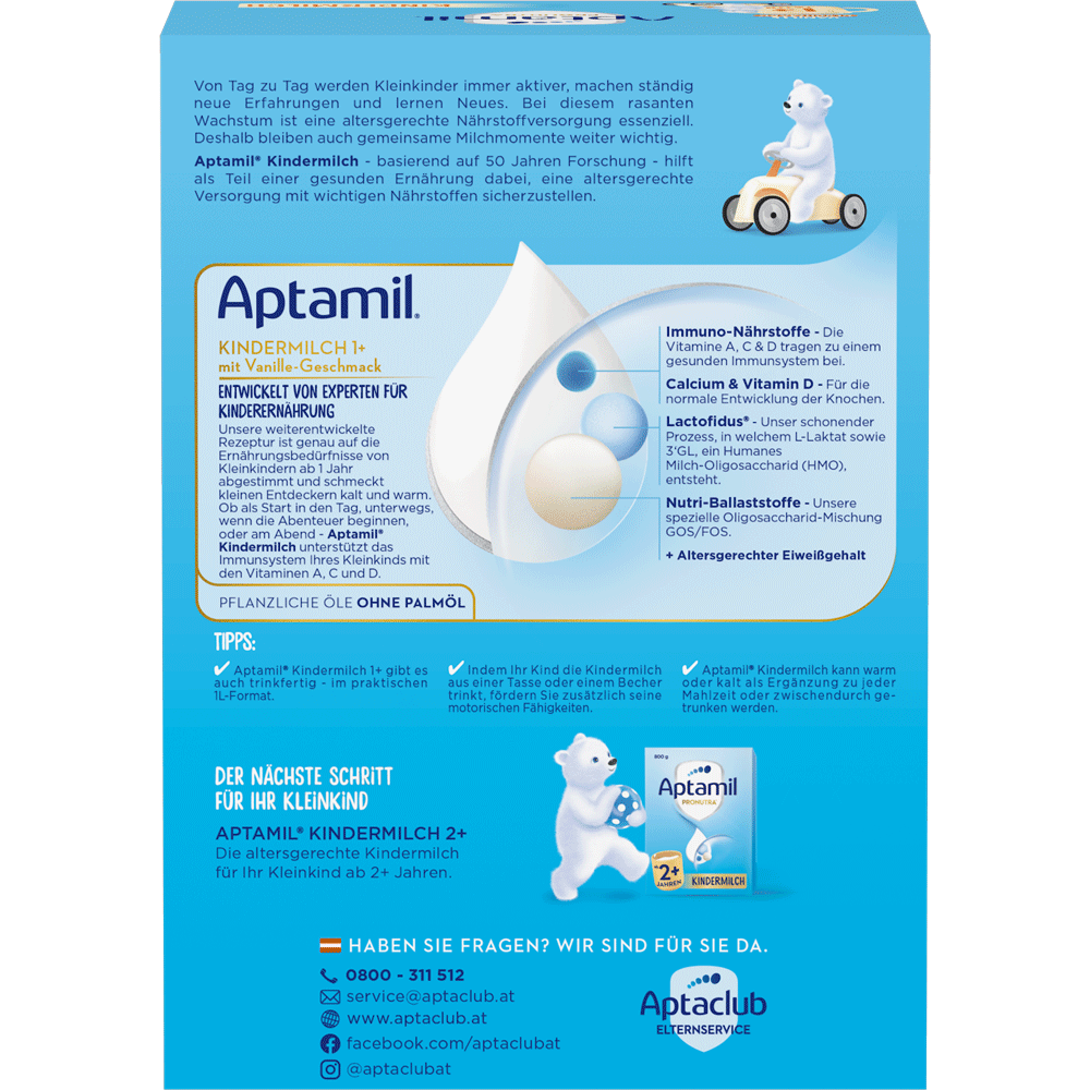 Bild: Aptamil Kindermilch 1+ mit Vanillegeschmack