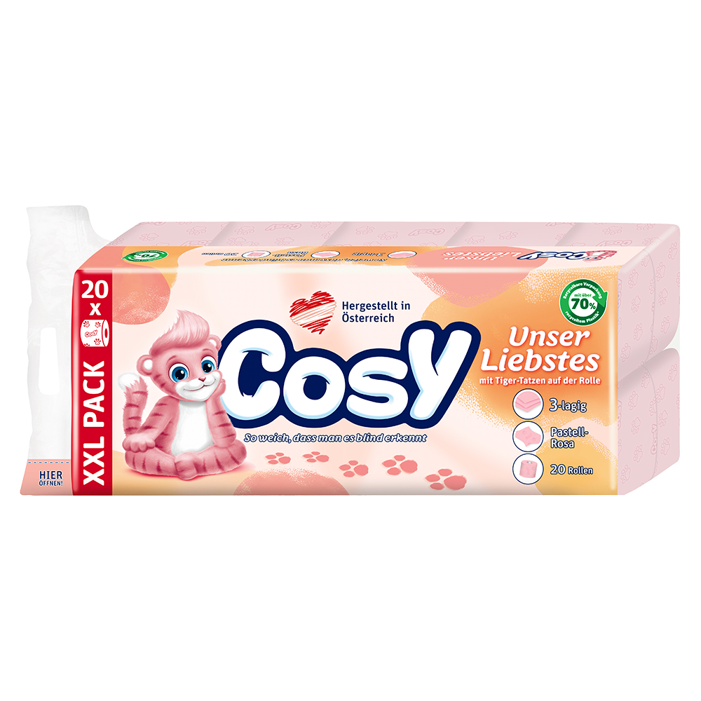 Bild: Cosy Toilettenpapier Rosa mit Tiger-Tatzen 