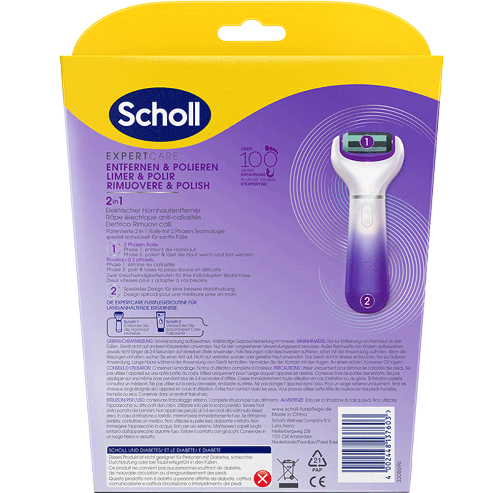 Bild: Scholl Expertcare 2in1 Elektrischer Hornhautentferner Entfernen und Polieren 