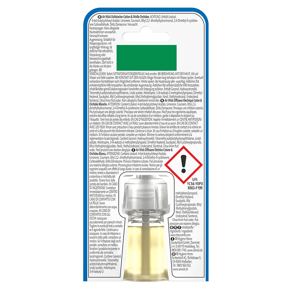 Bild: AIRWICK Duftölflakon Nachfüllung Cotton und weiße Orchidee 