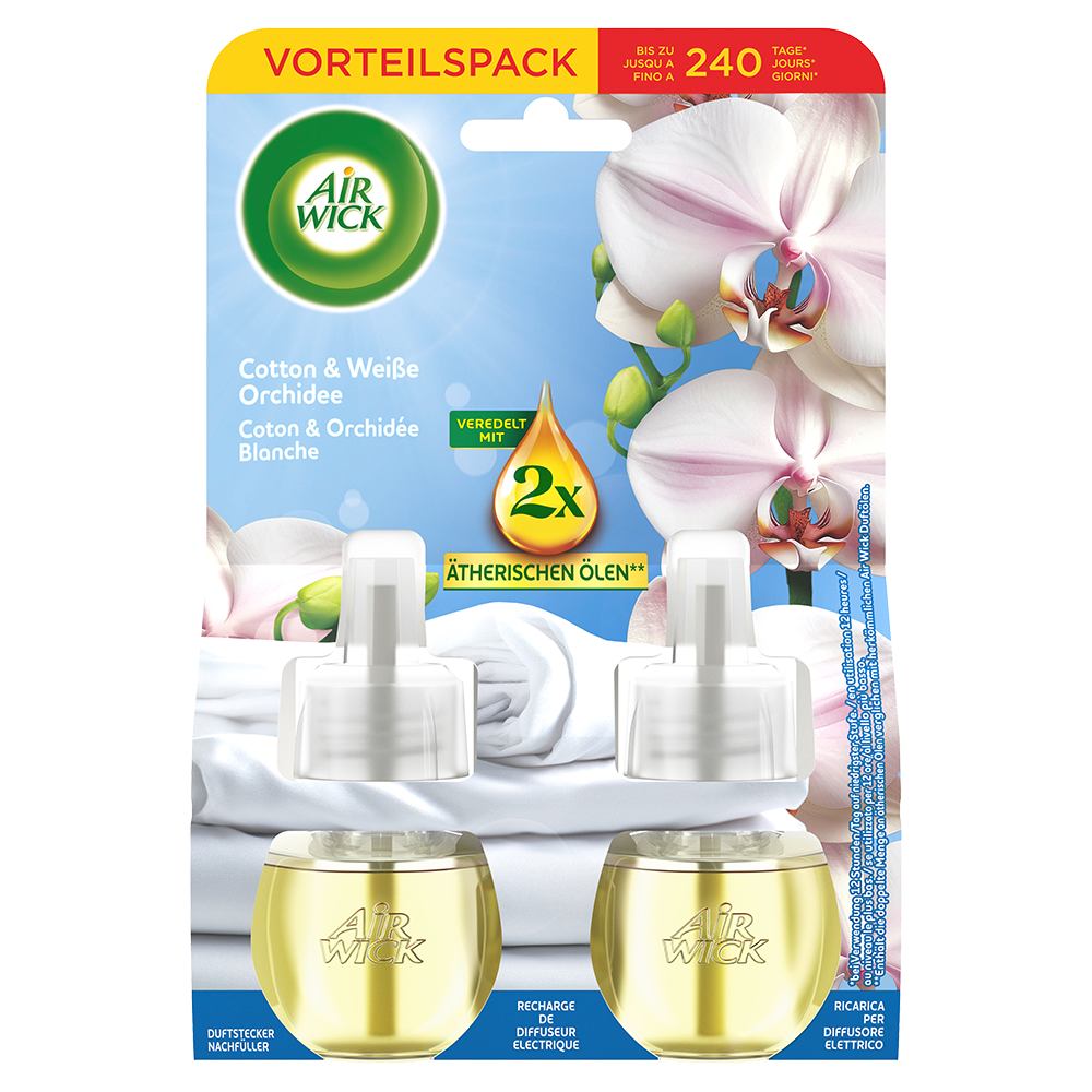 Bild: AIRWICK Duftölflakon Nachfüllung Cotton und weiße Orchidee 