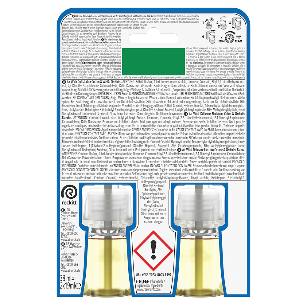 Bild: AIRWICK Duftölflakon Nachfüllung Cotton und weiße Orchidee 