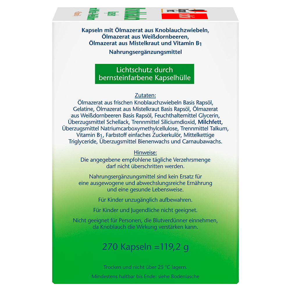 Bild: DOPPELHERZ Knoblauch Kapseln mit Mistel + Weißdorn + Vitamin B1 