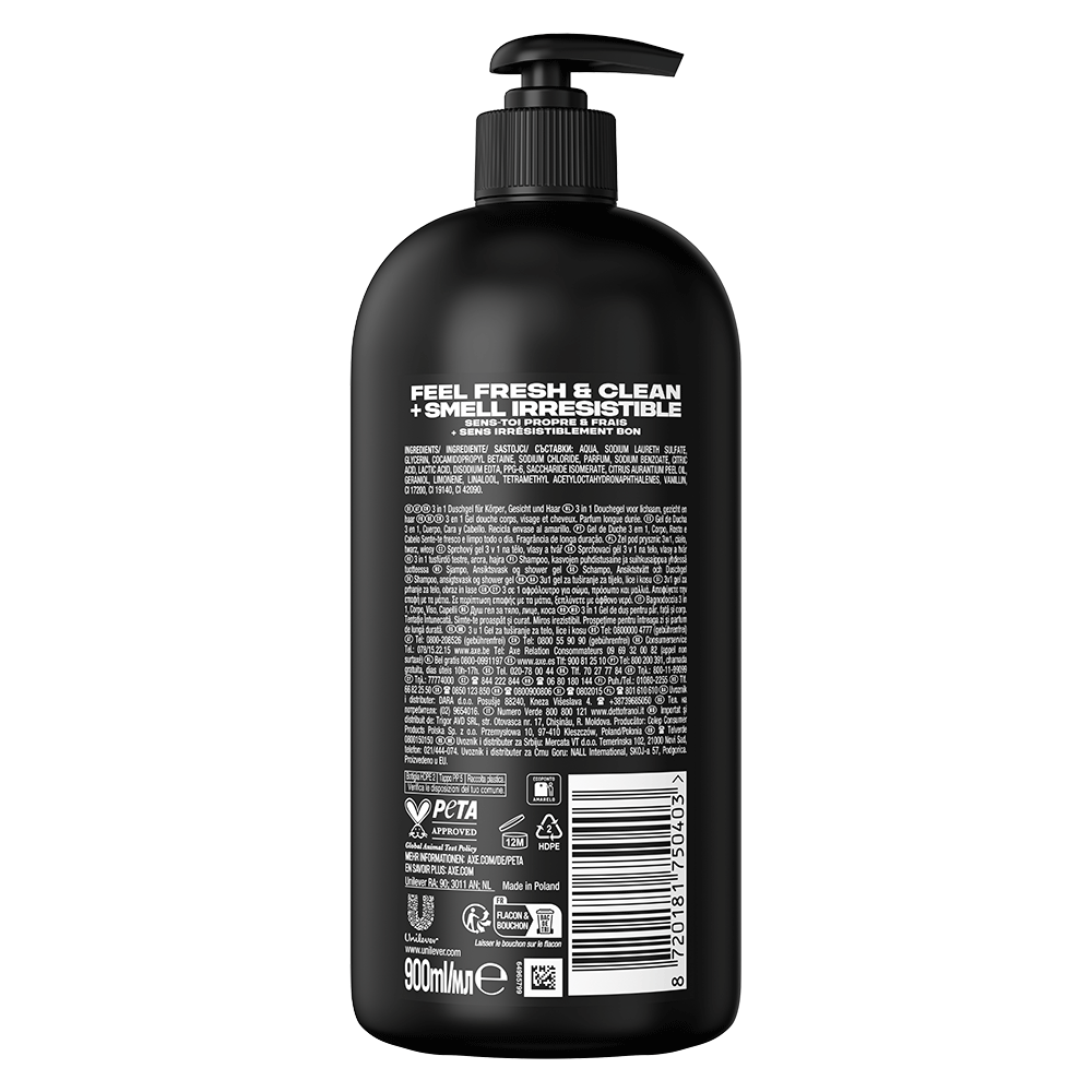 Bild: AXE 3in1 Body Face and Hair Wash Dark Temptation 