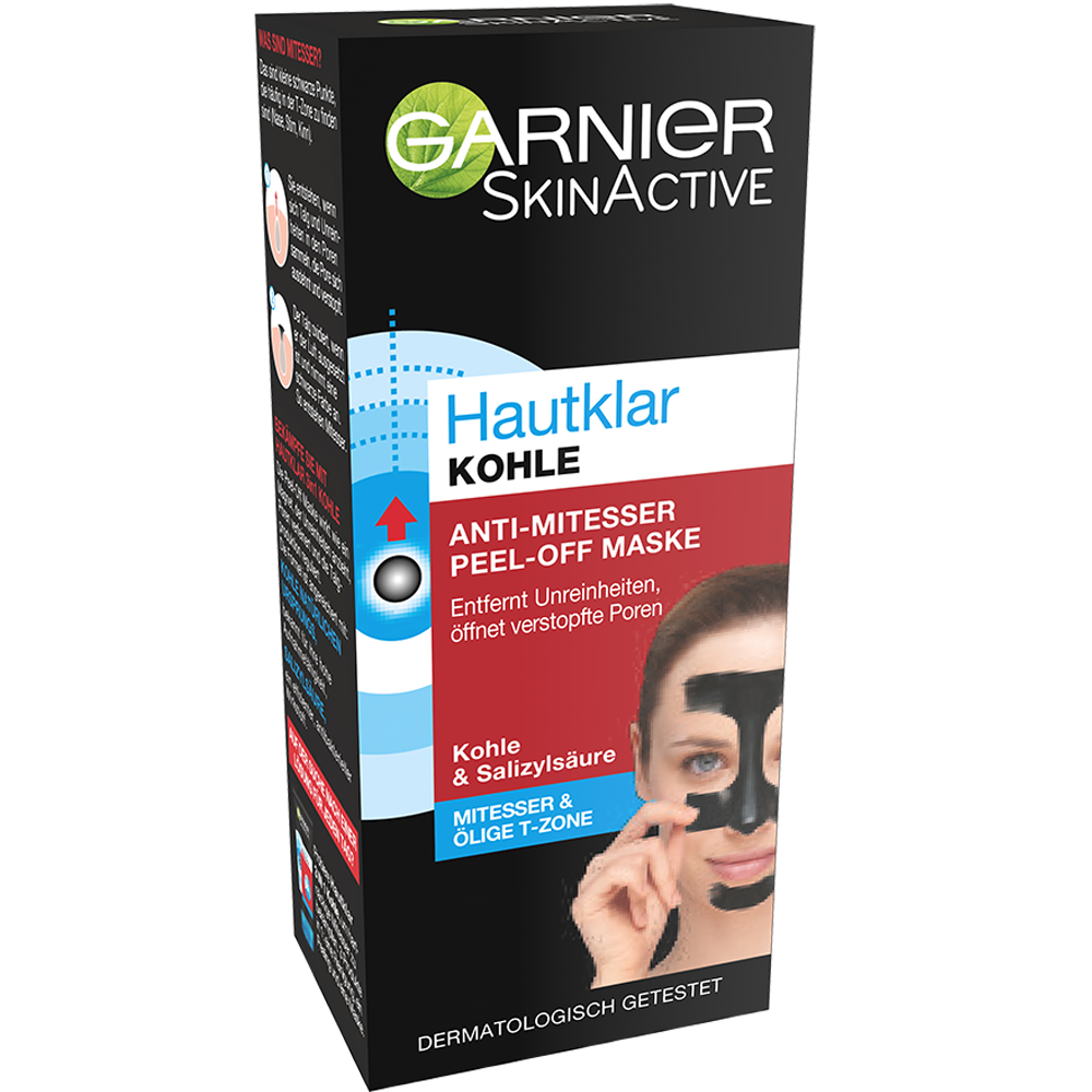 Bild: GARNIER SKIN ACTIVE Hautklar Anti-Mitesser Peel-off Maske mit Kohle & Salizylsäure