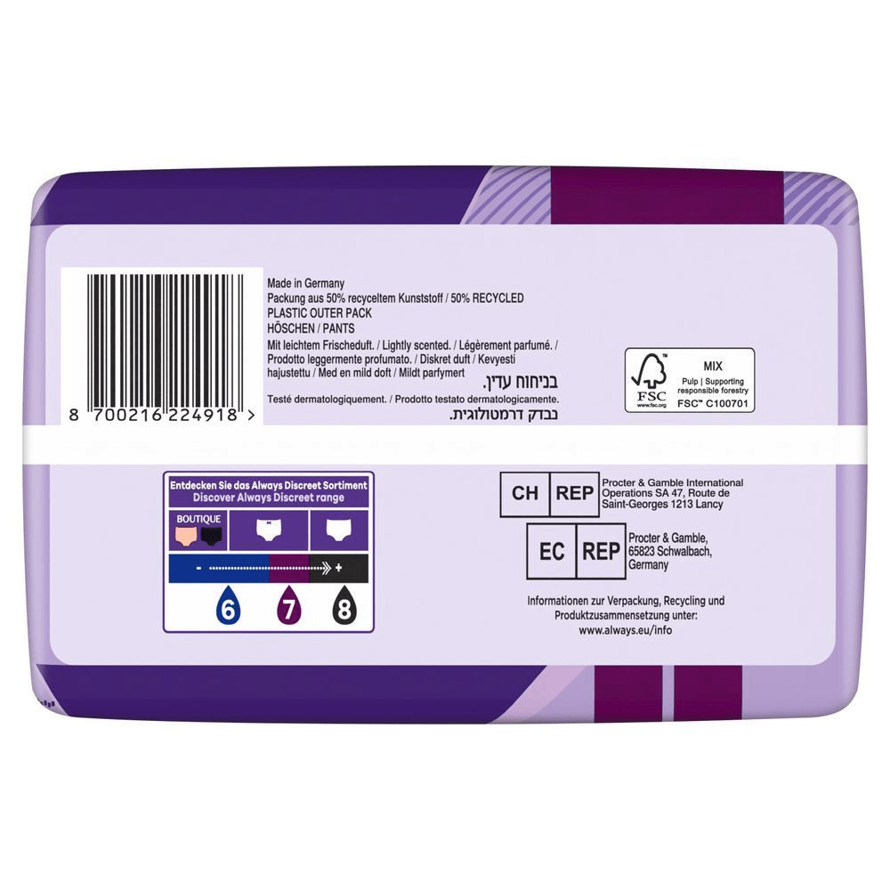 Bild: always Discreet Inkontinenz-Höschen