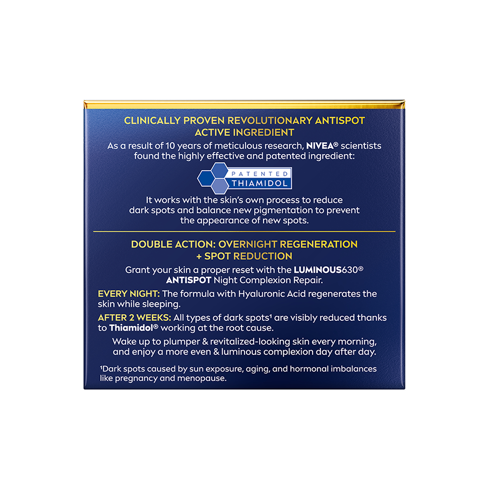 Bild: NIVEA Regenerierende Nachtpflege Luminous 630 Anti Pigmentflecken 