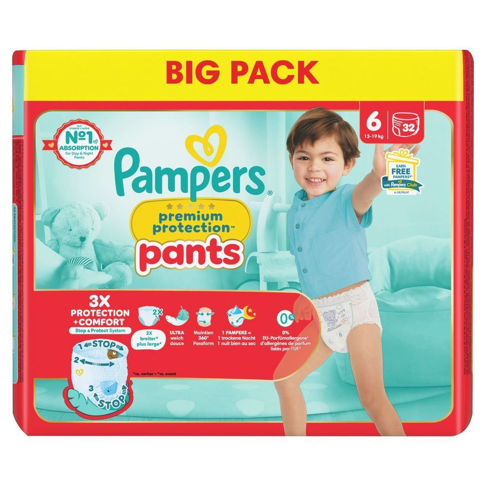 Bild: Pampers Premium Protection Pants Größe 6, 13kg-19kg, Big Pack 