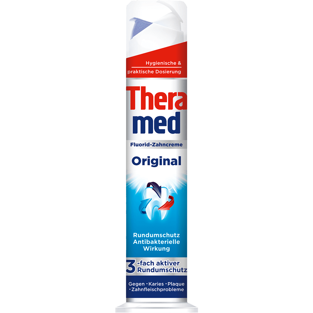 Bild: Theramed Original Fluorid-Zahncreme Spender