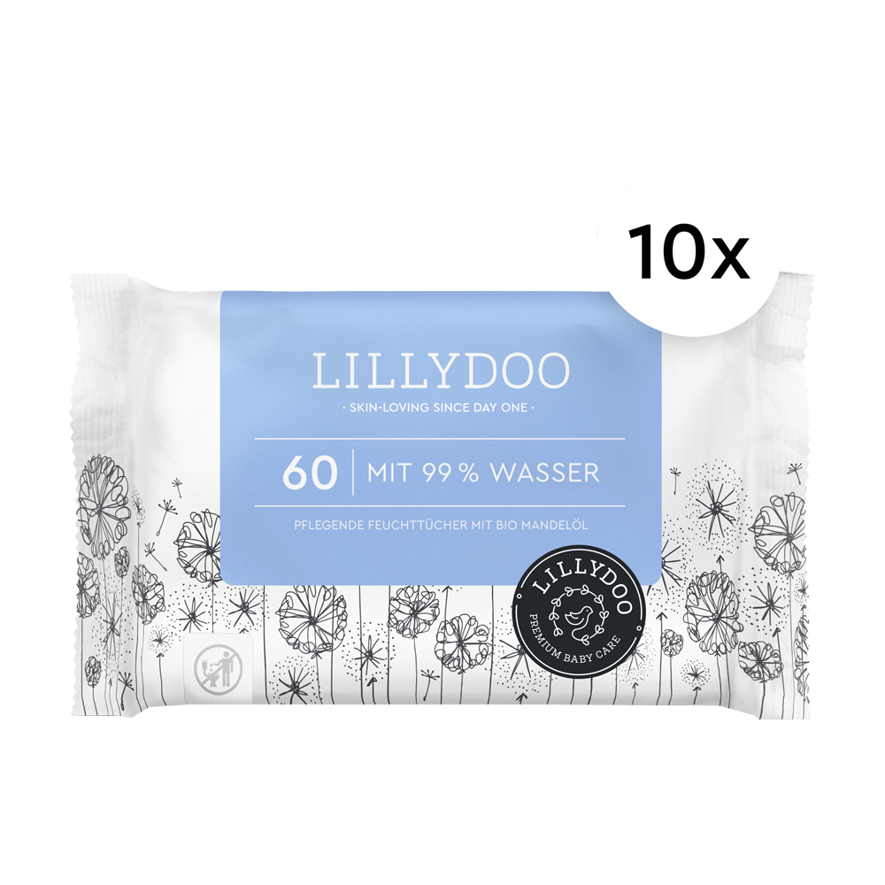 Bild: LILLYDOO Feuchttücher mit 99% Wasser, 10x60 Stück