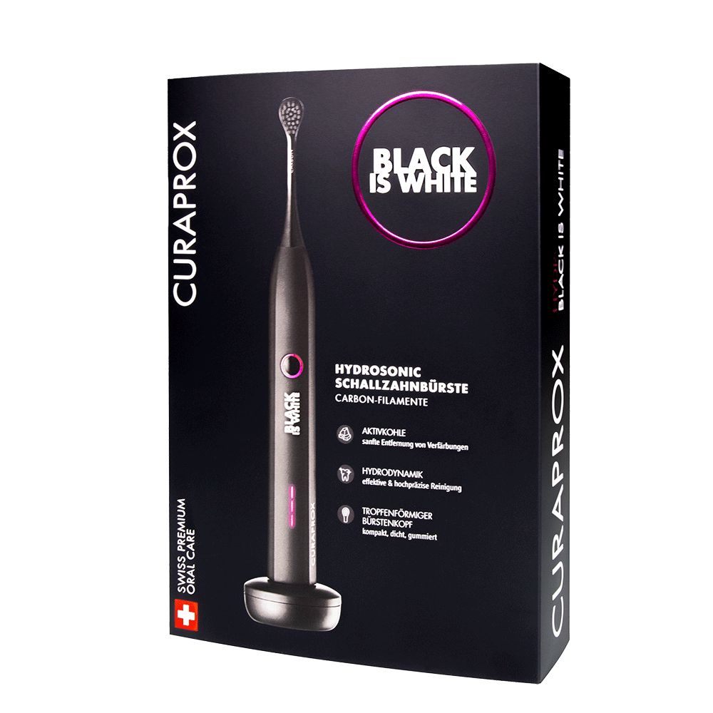 Bild: CURAPROX Hydrosonic Schallzahnbürste Black is White