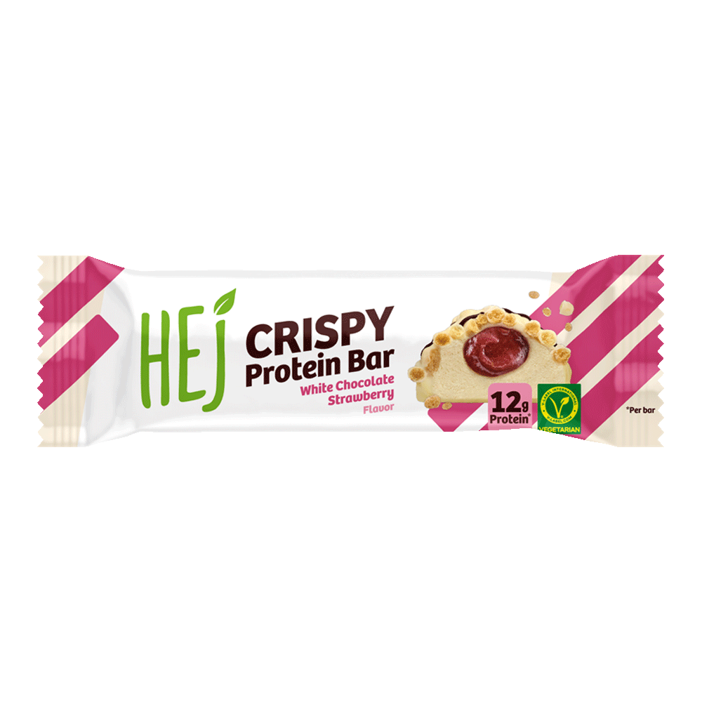 Bild: HEJ Crispy Protein Bar White Chocolate Strawberry 