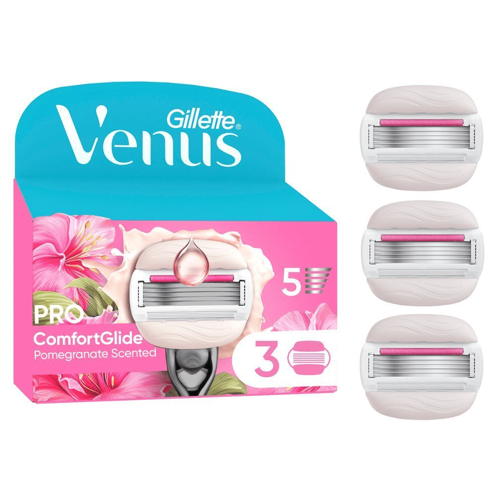 Bild: Gillette Venus Pro ComfortGlide Tropical Damen Ersatzklingen mit Granatapfel Duft