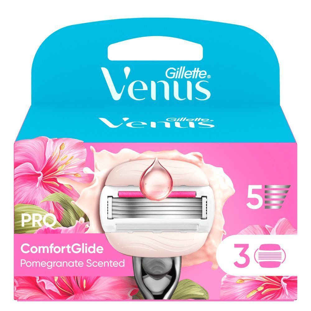 Bild: Gillette Venus Pro ComfortGlide Tropical Damen Ersatzklingen mit Granatapfel Duft