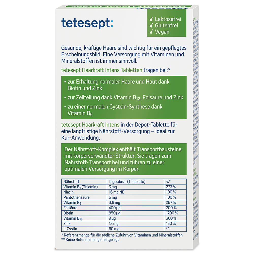 Bild: tetesept: Haarkraft Biotin + Zink + Folsäure 