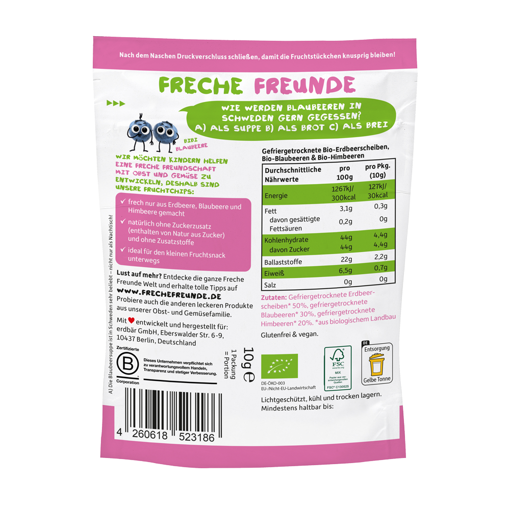 Bild: Freche Freunde Fruchtchips Beerenmix 